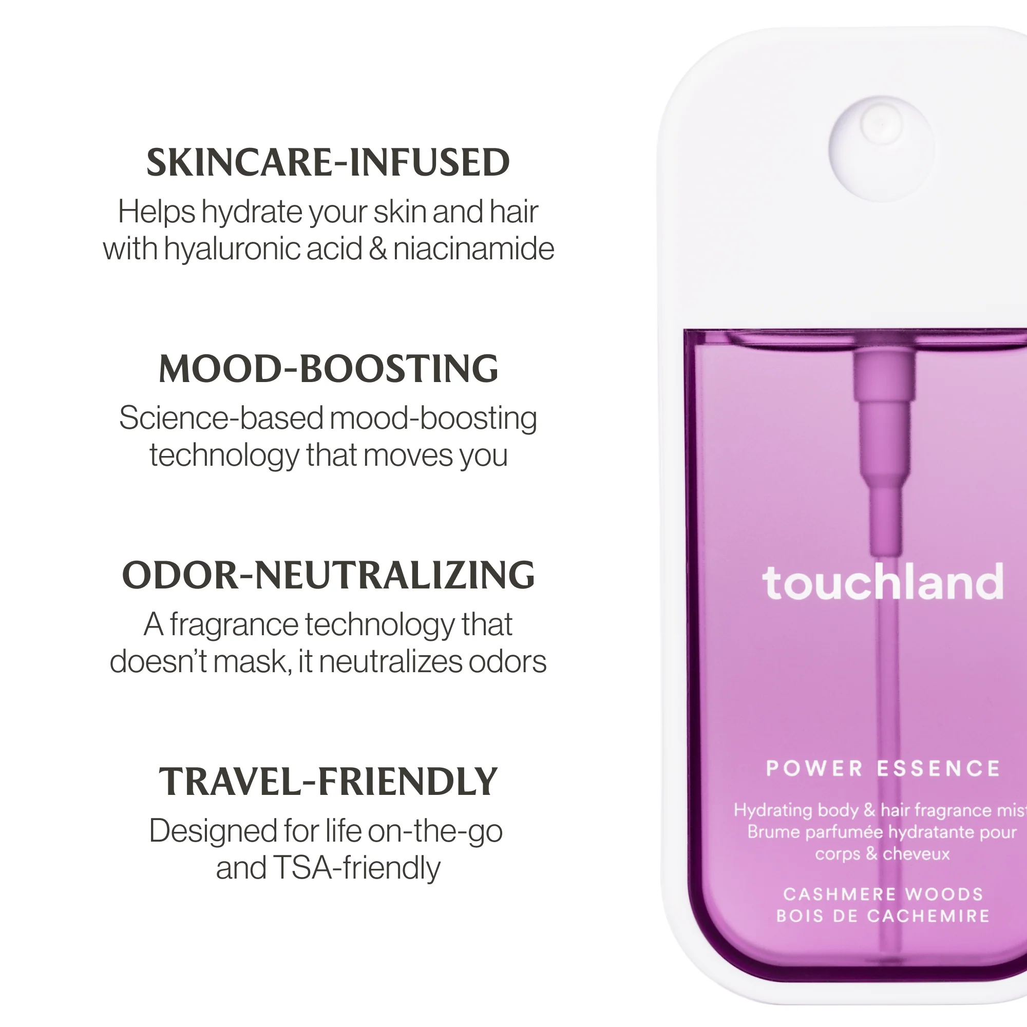 TOUCHLAND - Cashmere Woods Power Essence Body & Hair Fragrance Mist - Image 4