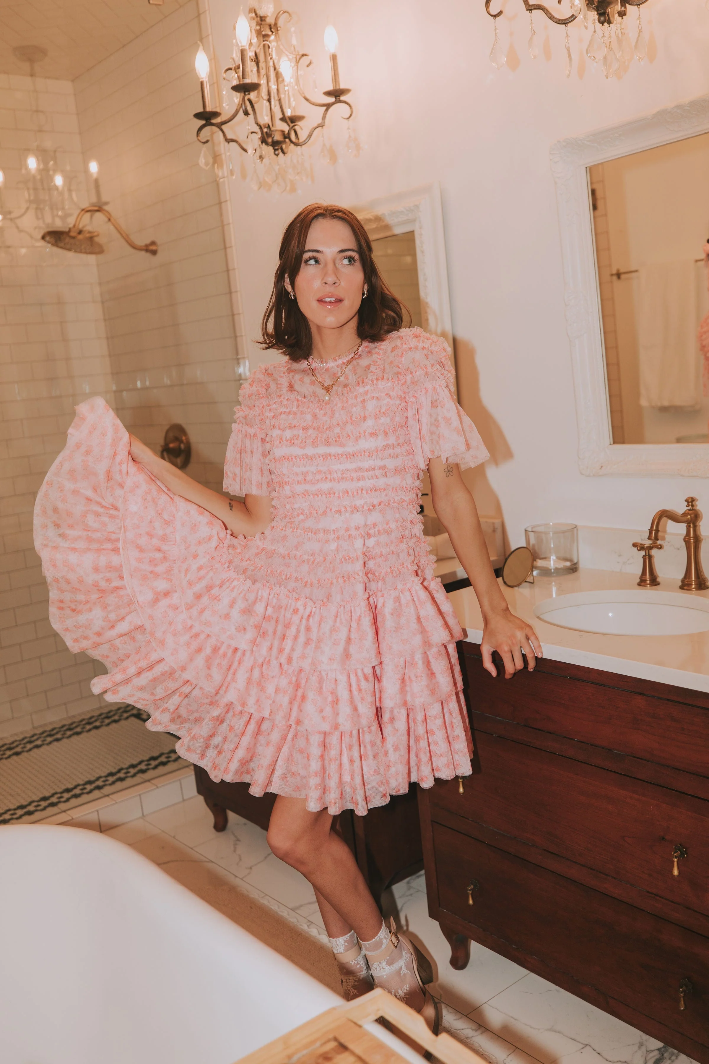 EXCLUSIVE - Cherry Blossom Ripple Dress - Image 4