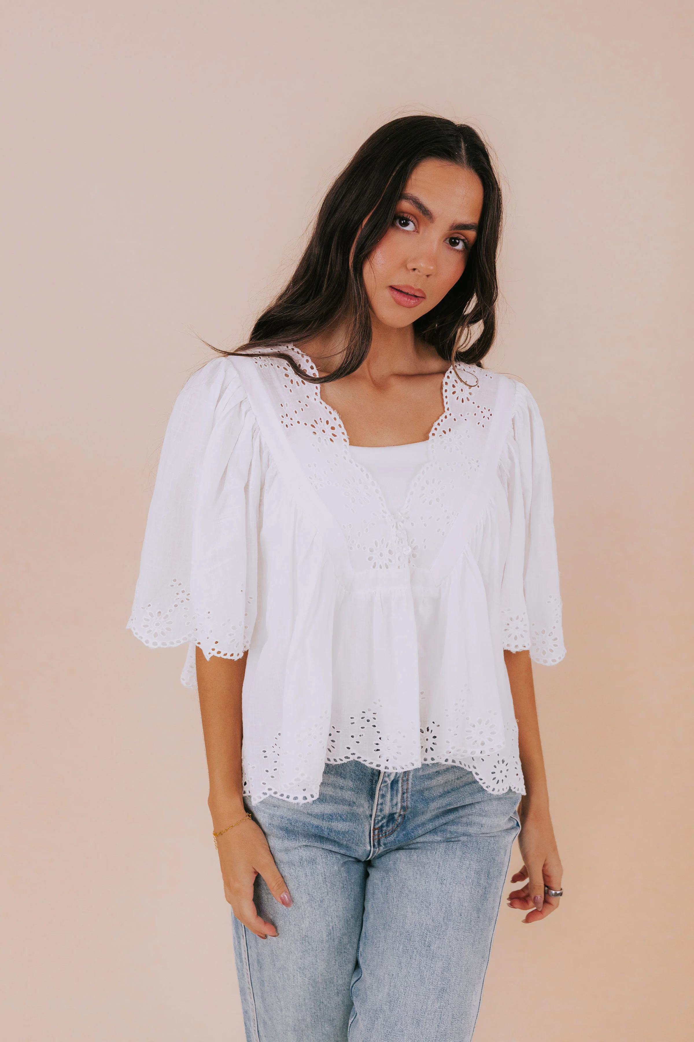FREE PEOPLE - Costa Eyelet Top - Image 3