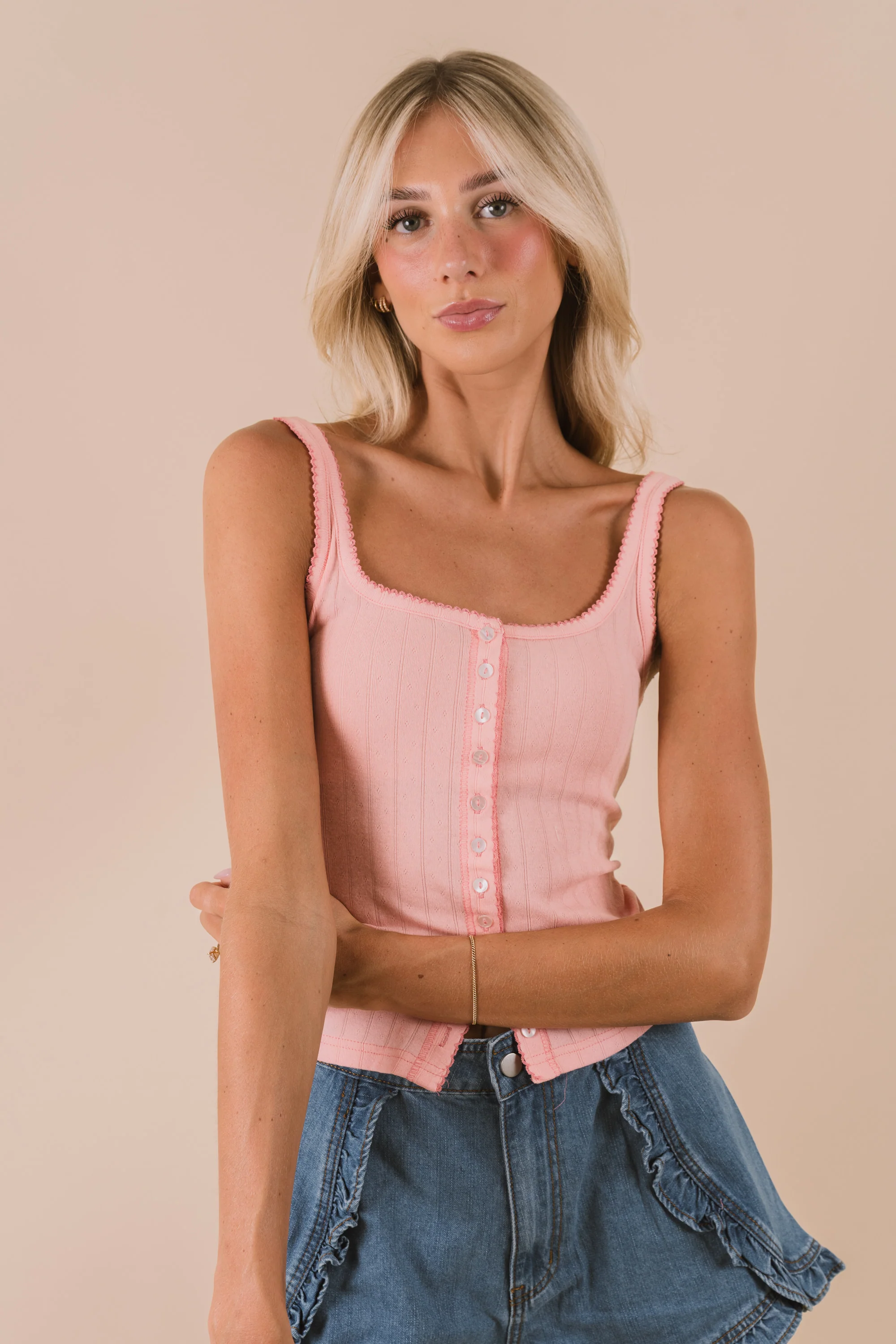 FREE PEOPLE - End Game Pointelle Tank - Image 4