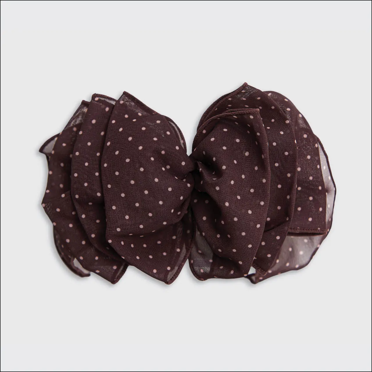 KITSCH - Recycled Chiffon Polka Dot Bow Barrette - Image 3