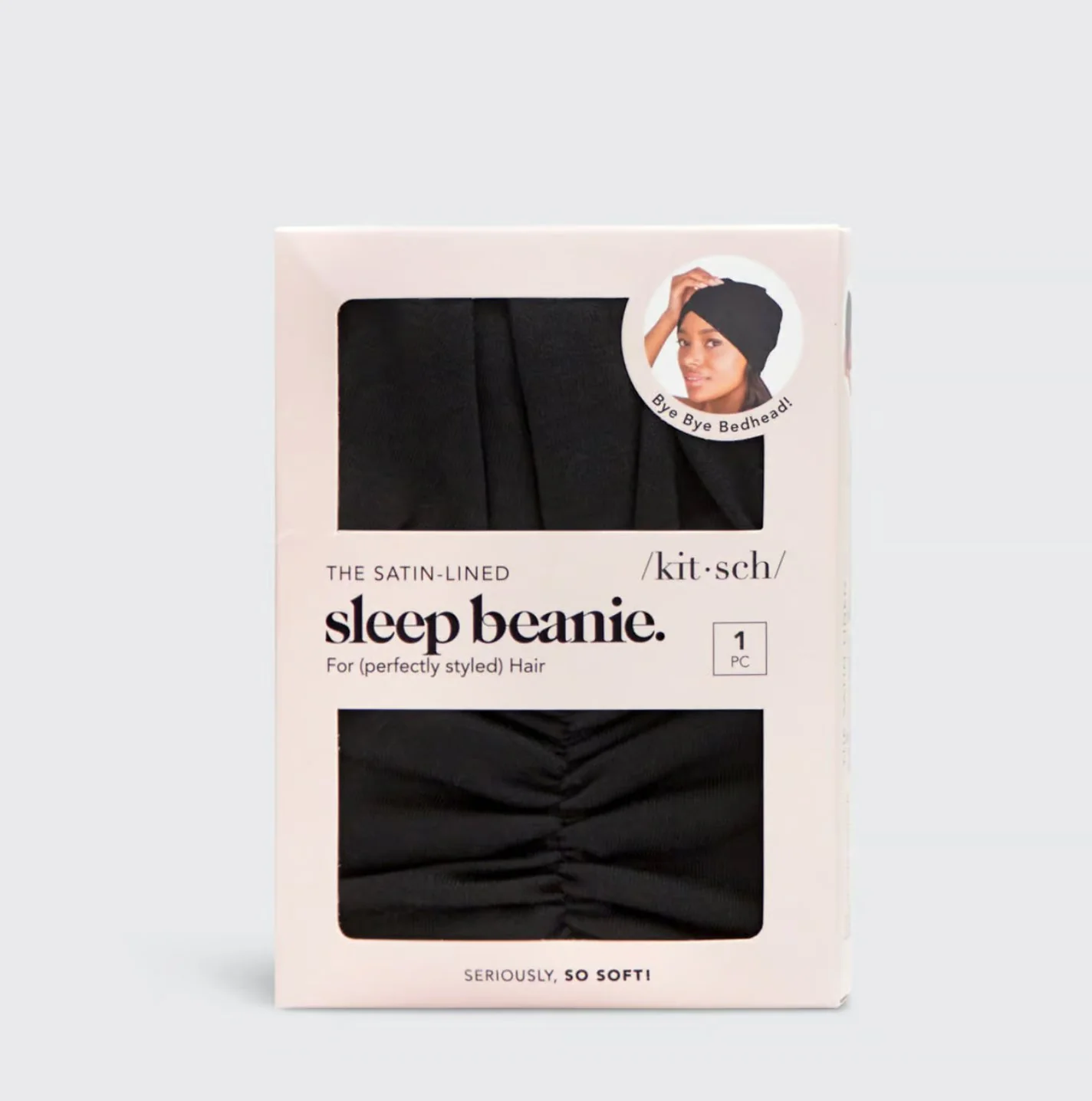 KITSCH - Sleep Beanie with Satin Lining - Black