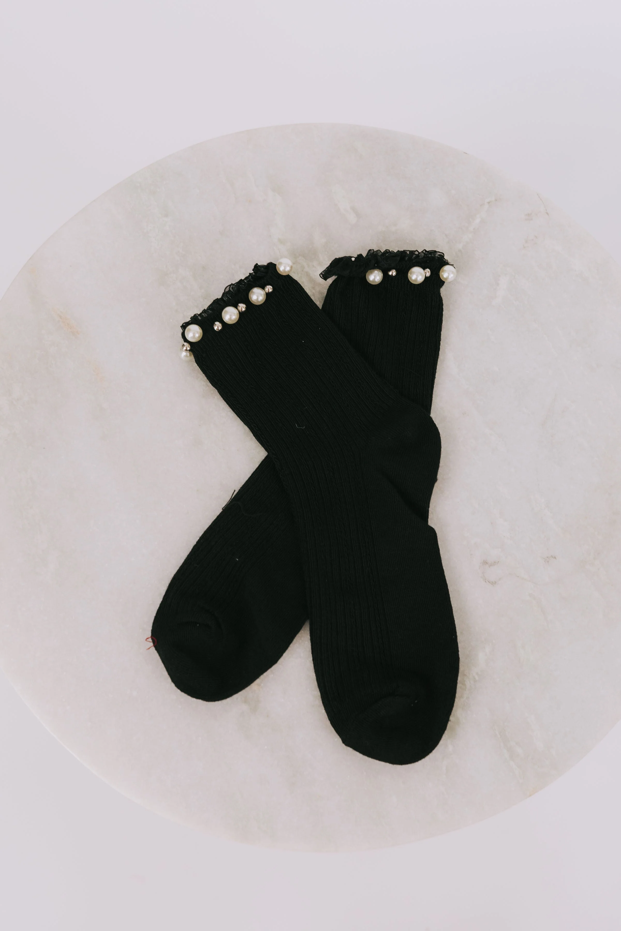 Pearl Trimmed Steps Socks - Image 2