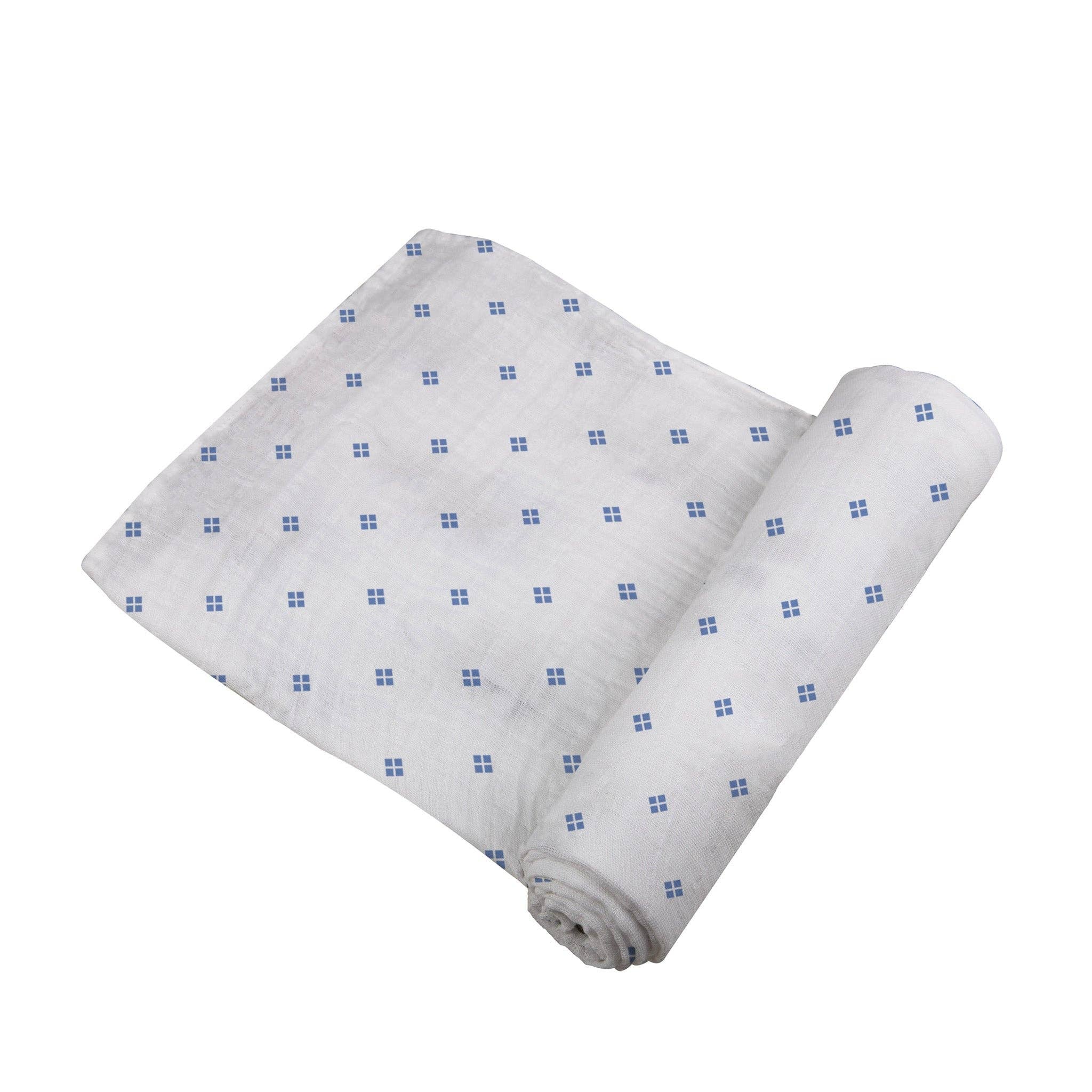 BABY - Periwinkle Diamond Polka Dot Swaddle - Image 3