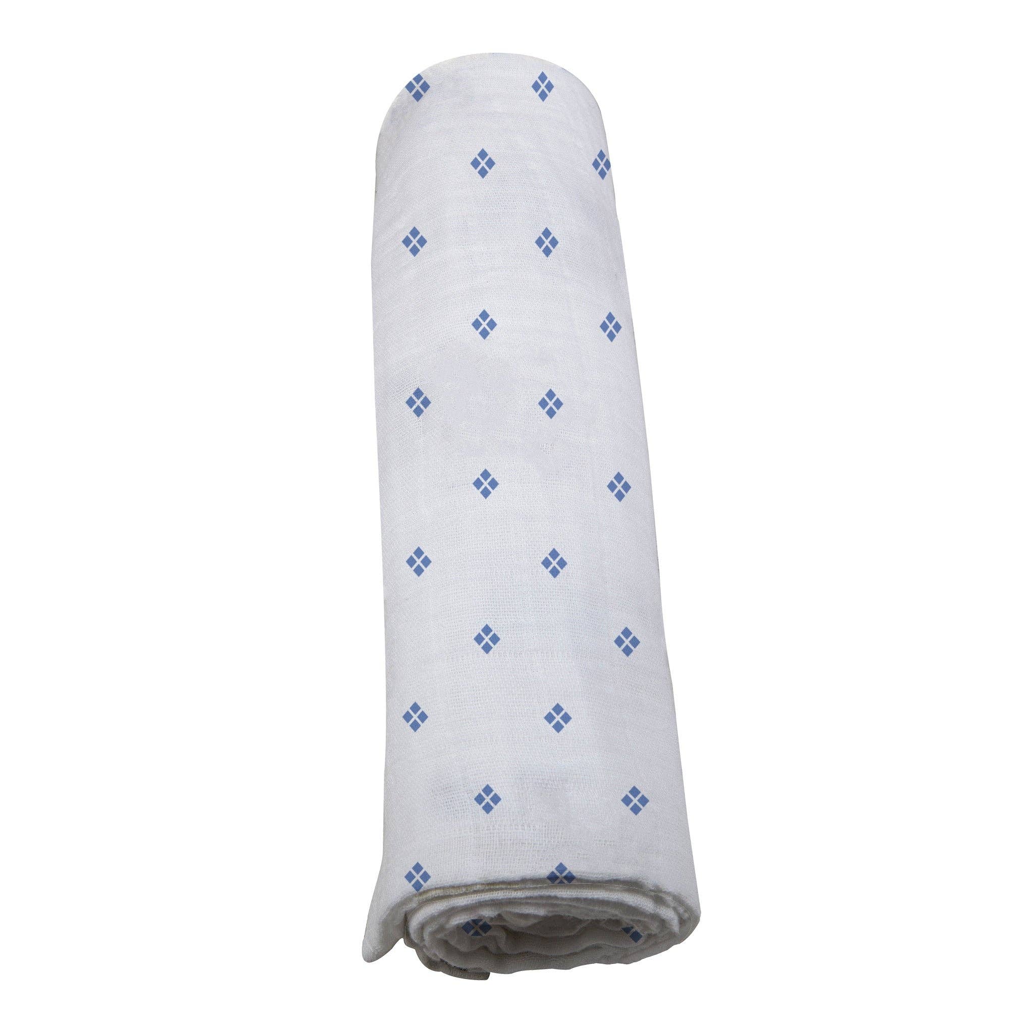 BABY - Periwinkle Diamond Polka Dot Swaddle - Image 5
