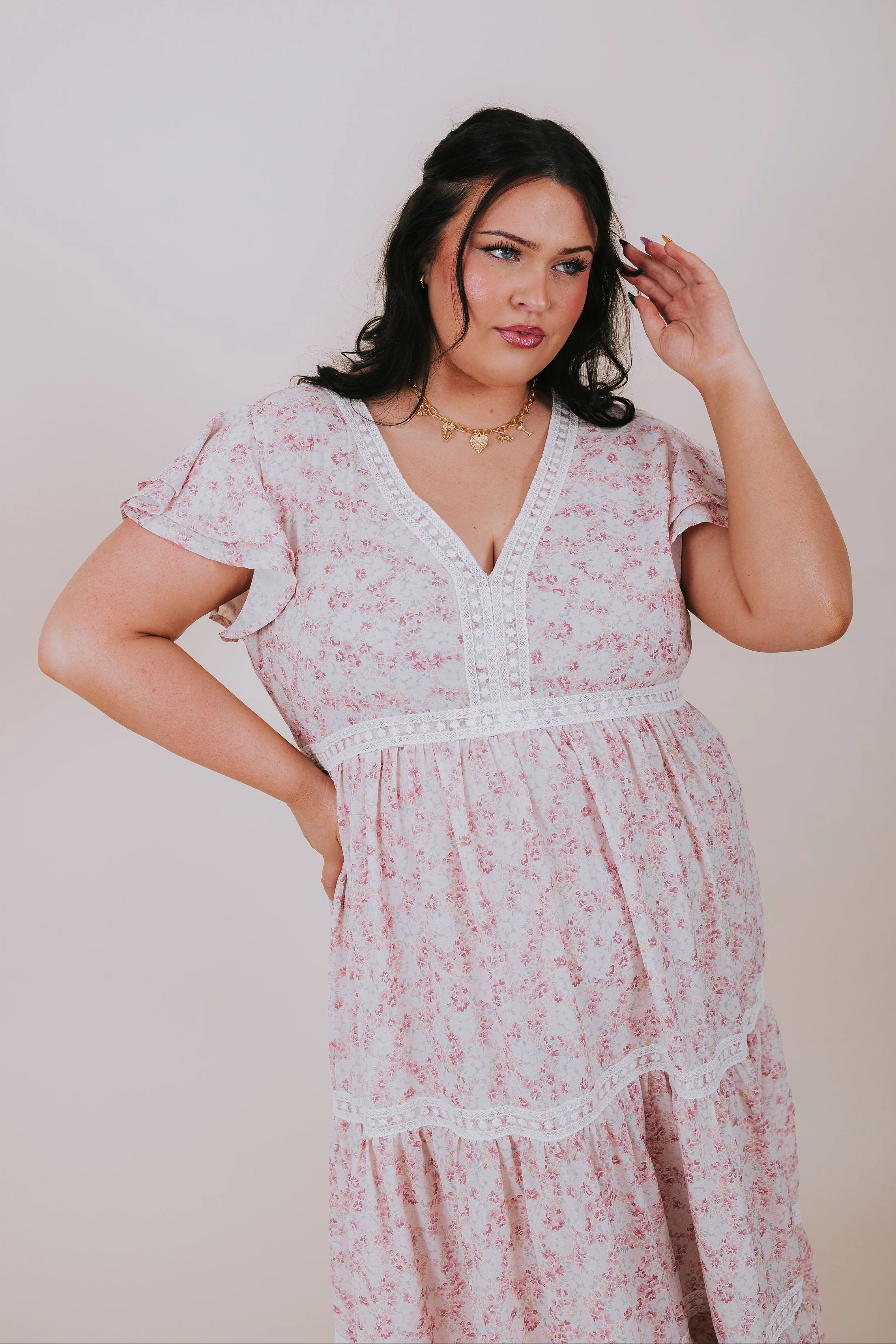 PLUS SIZE - Peach Tart Dress - Image 5