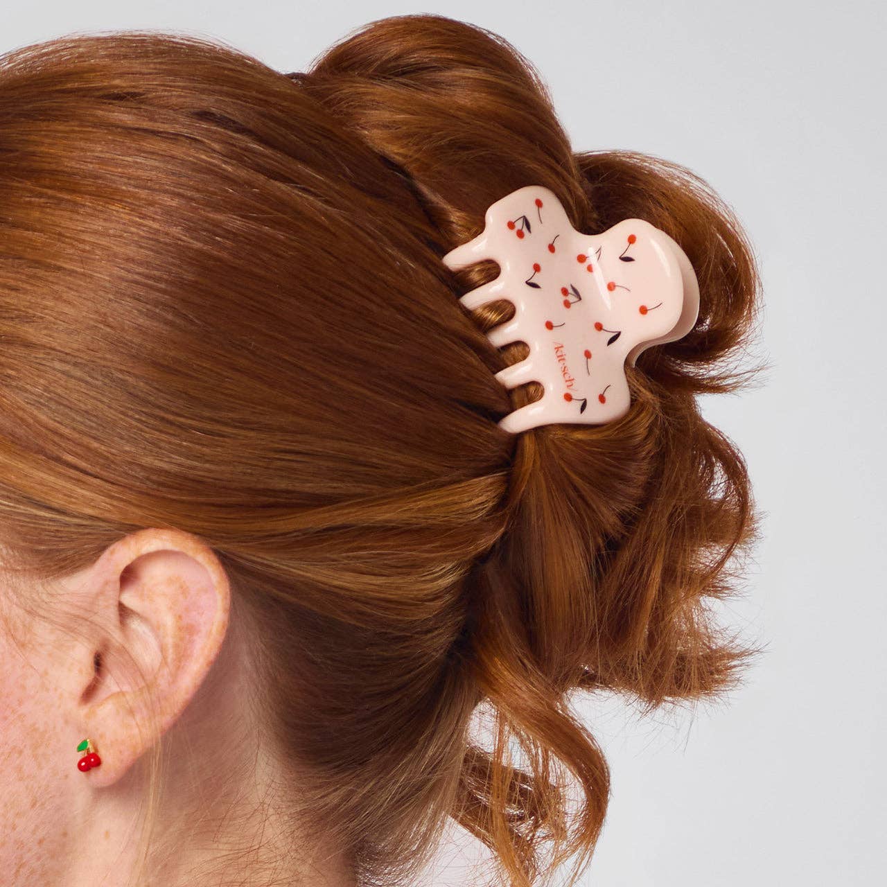 KITSCH - Recycled Plastic Medium Cloud Clip - Cherry Print - Image 2