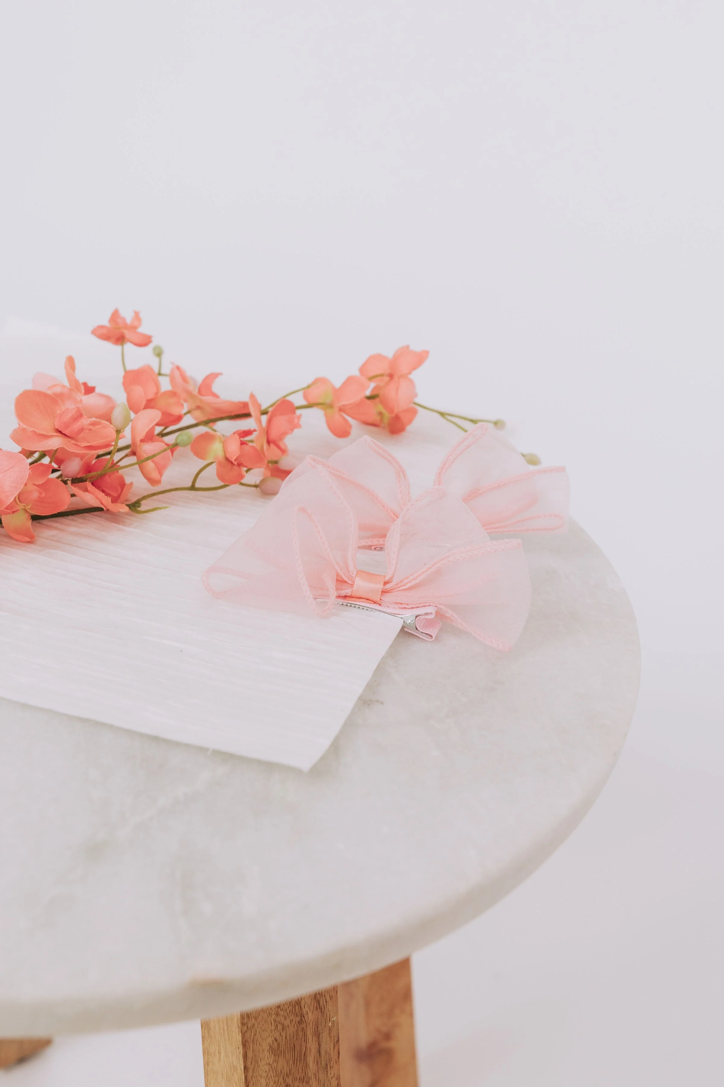 Rosy Glow Bow Clips - Image 2